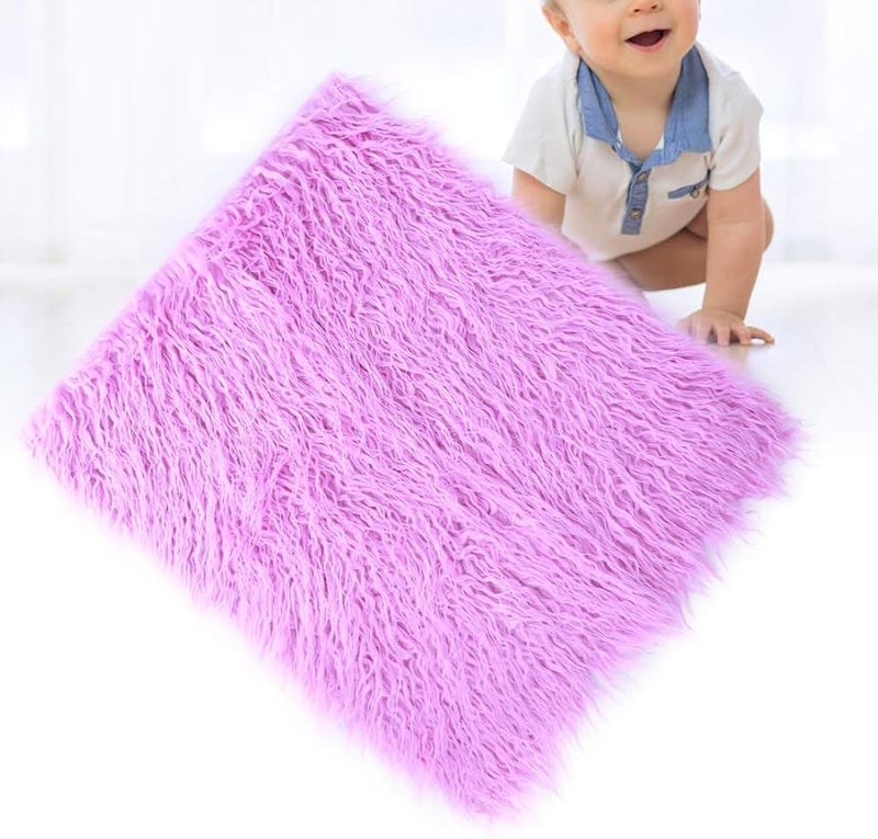 Purple Soft Acrylic Baby Photography Blanket Newborn Photo Prop - Image 3